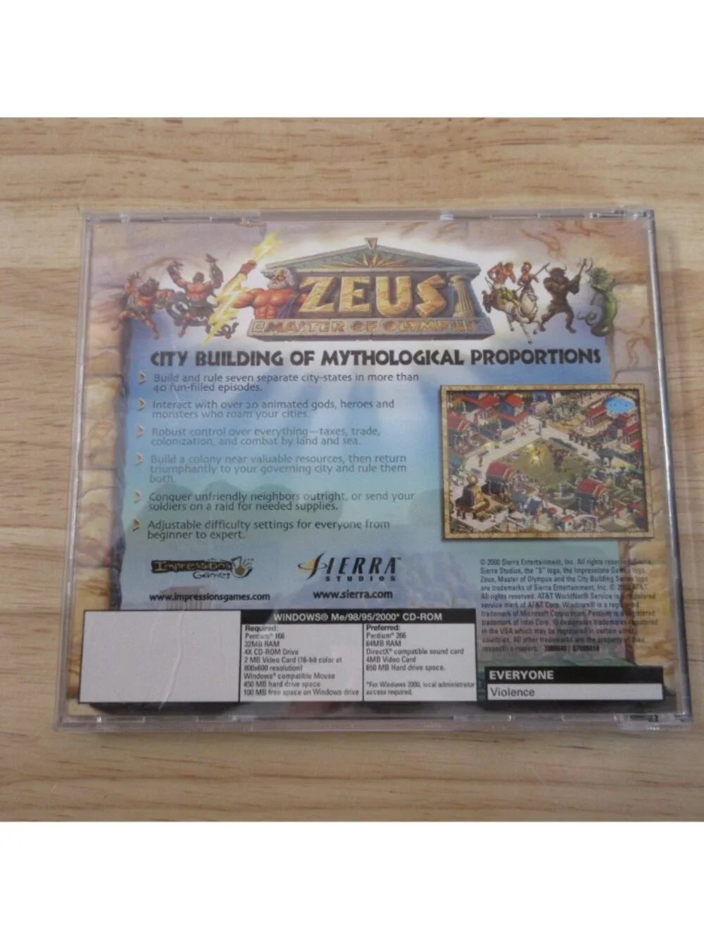 Zeus: Master of Olympus (PC, 2000) RTS Game Sierra Studios